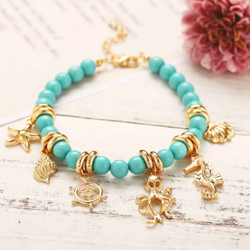 Браслеты на ногу женские в стиле ретро простые украшения лодыжку виде осьминога