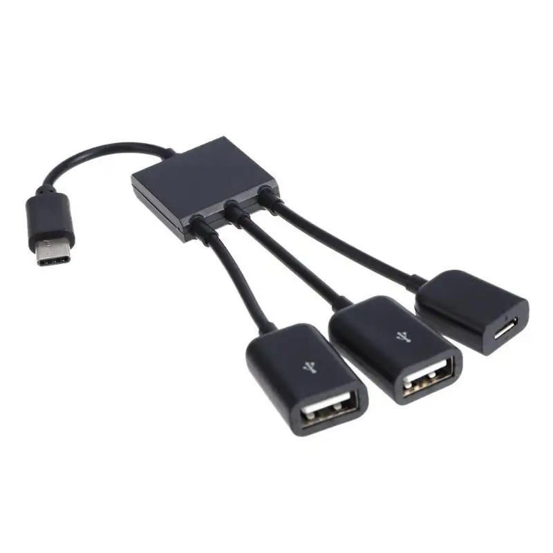 2 X USB-A/F + Micro USB Female to USB3.1 Type-C Male Extender Cable OTG Hub | Компьютеры и офис