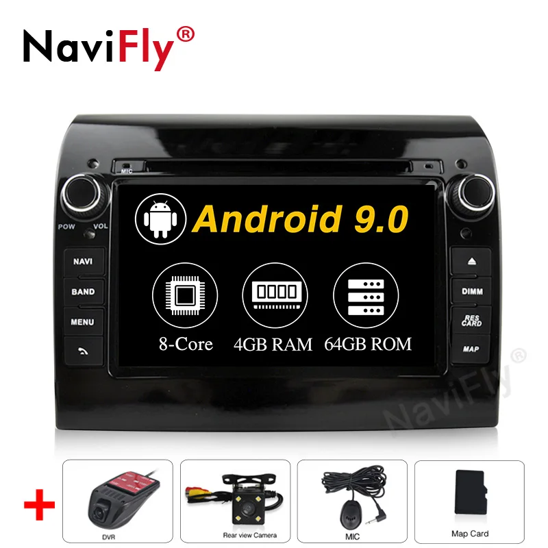 NaviFly Android 9,0 Восьмиядерный автомобильный DVD gps навигационный плеер для FIAT DUCATO автомобильный Радио стерео плеер с поддержкой Wi-Fi OBD DAB - Цвет: 64G camera DVR
