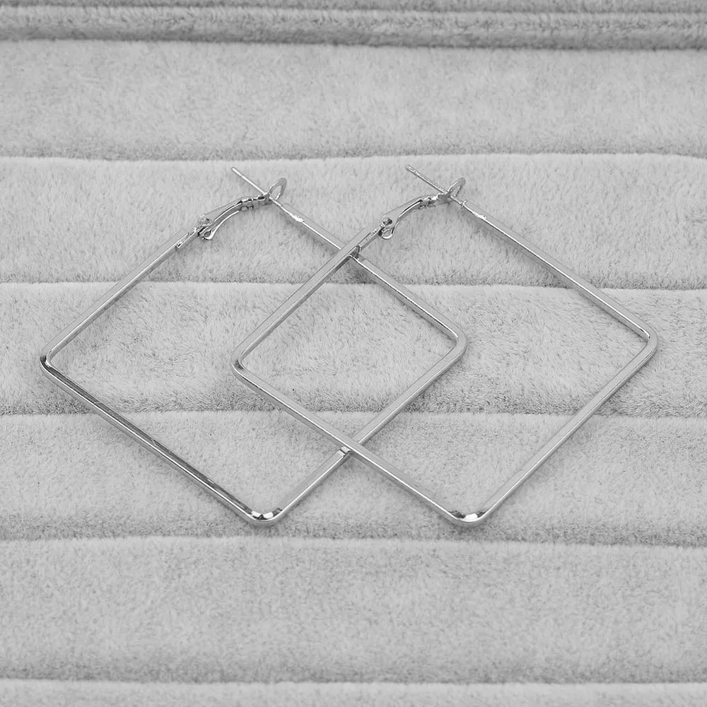 Silver Square BLIJERY/модные серьги-кольца в геометрическом стиле для женщин и девочек, ювелирные изделия в стиле панк, золотые, серебряные цвета, сережки-гвоздики, Femme - Окраска металла: Silver Square