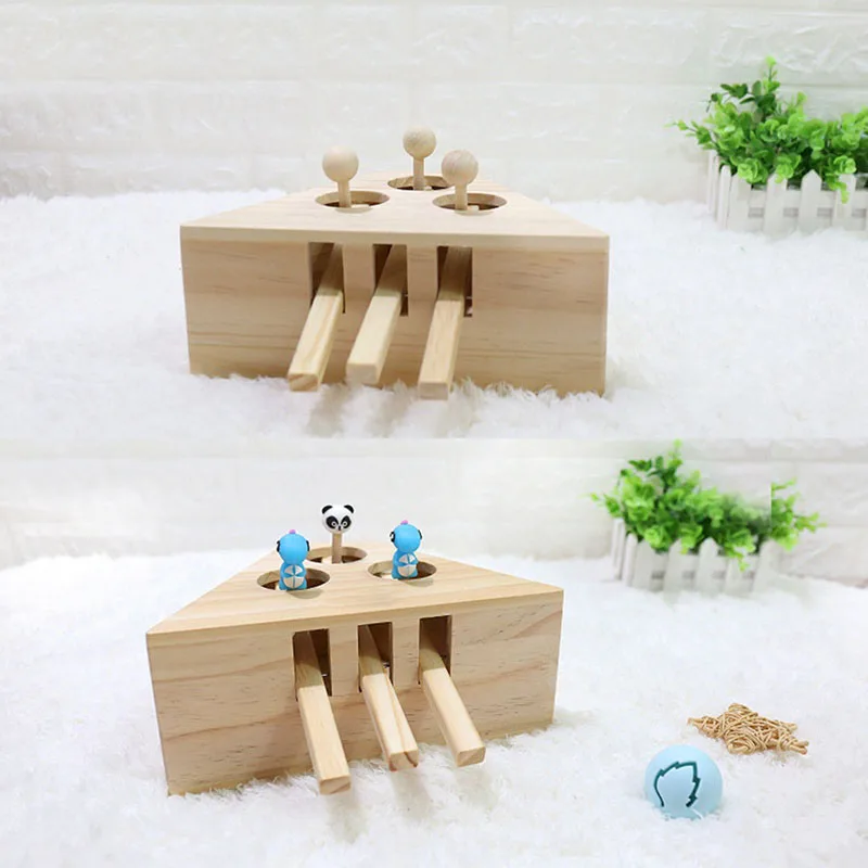 HIPET интерактивные деревянные игрушки для кошек, забавные игрушки для кошек, игрушки для кошек, обучающие игрушки для кошек с 3/5 отверстиями