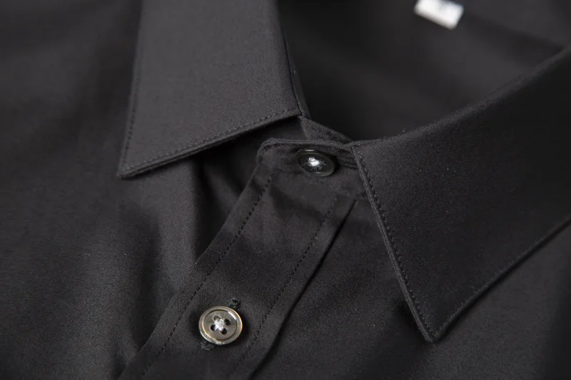 Европейская модная мужская рубашка бренд череп вышивка Chemise homme повседневные мужские рубашки однотонные тонкие рубашки мужские S-3XL