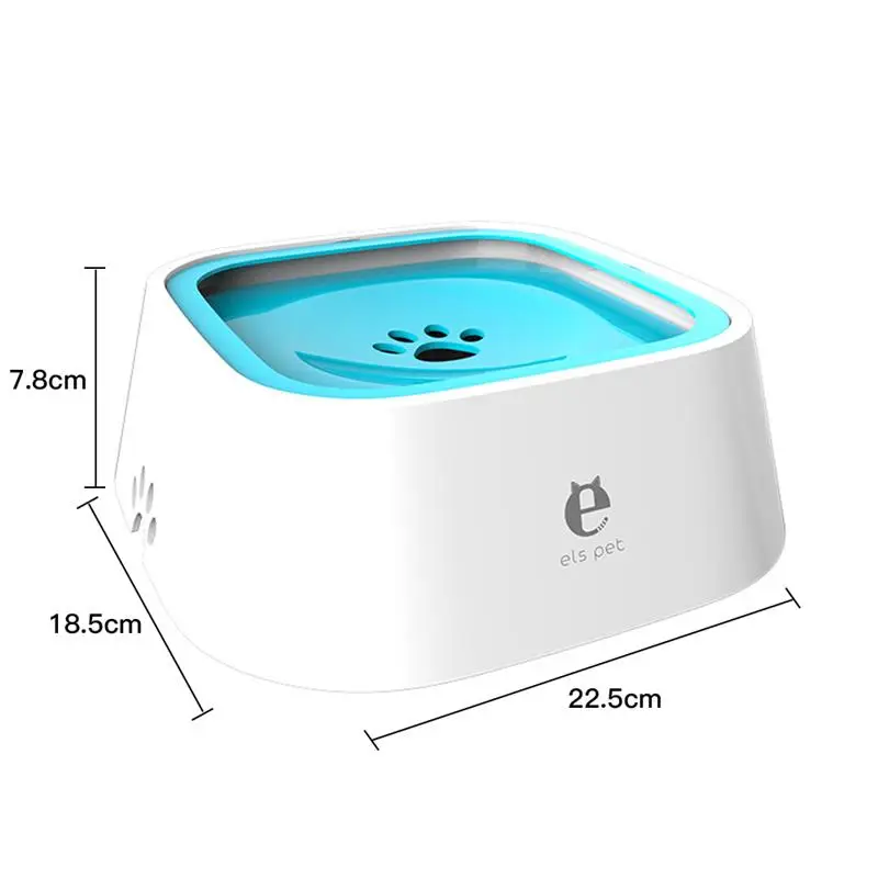 

1.5L Pet Dog Bowls Floating Not Wetting Mouth Cat Bowl No Spill Drinking Water Feeder Plastic Portable No-Toxic Healthy Tools