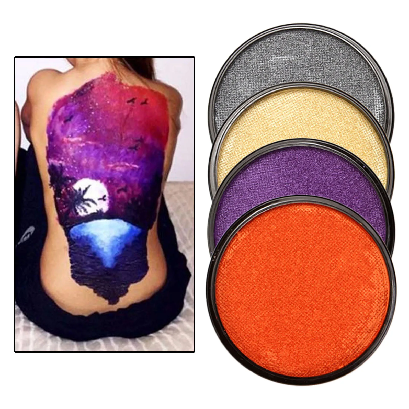 

4x Water Based Face And Body Paint Makeup For Festival Cosplay Party Stage