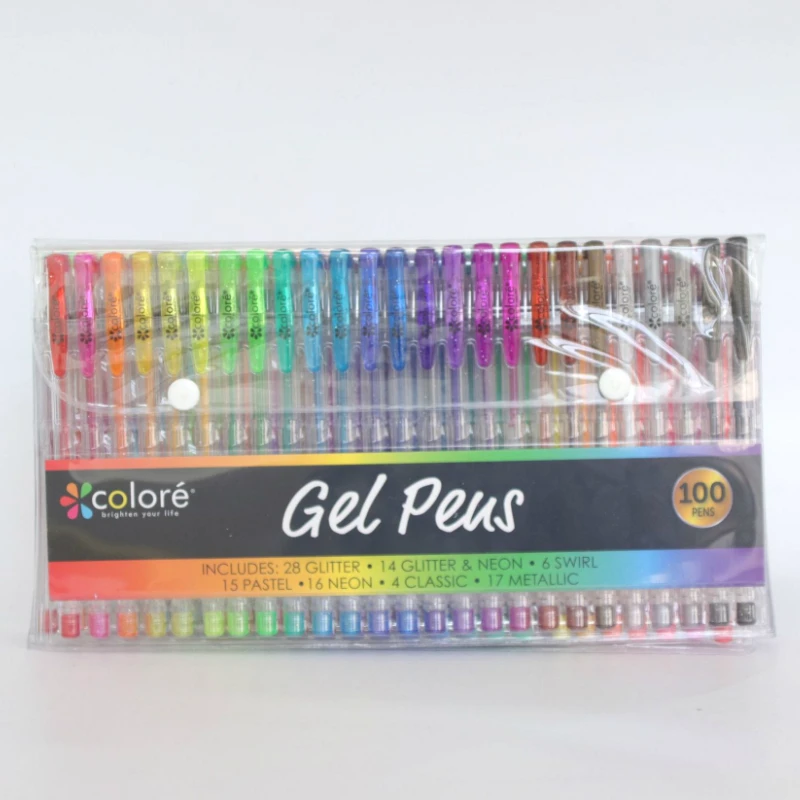 Набор гелевых ручек с блестками пастельные металлические 100 цветов| |