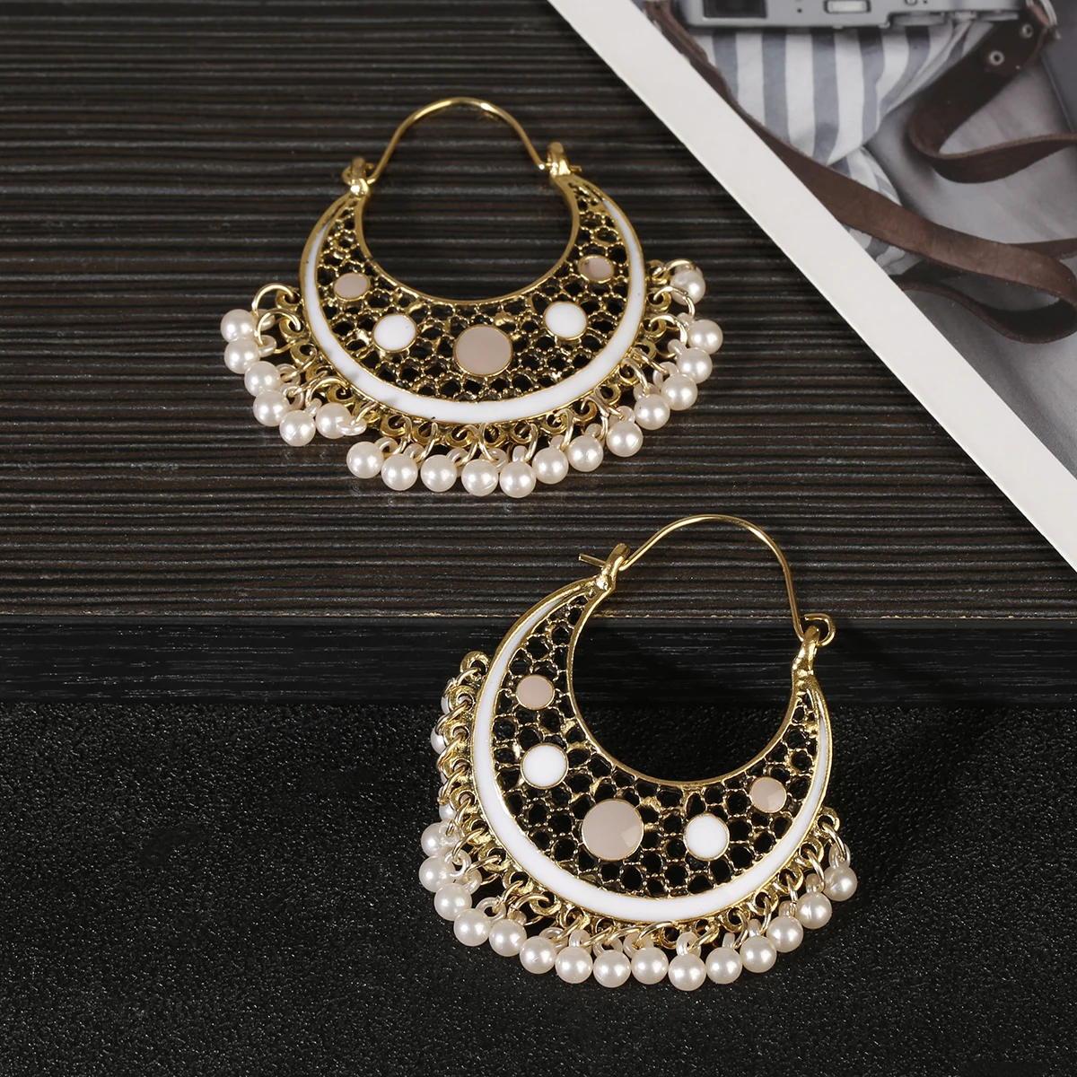 Классические зеленые индийские серьги Jhumka с луной для женщин Турецкие украшения Тибетская ретро бахрома свадьба.