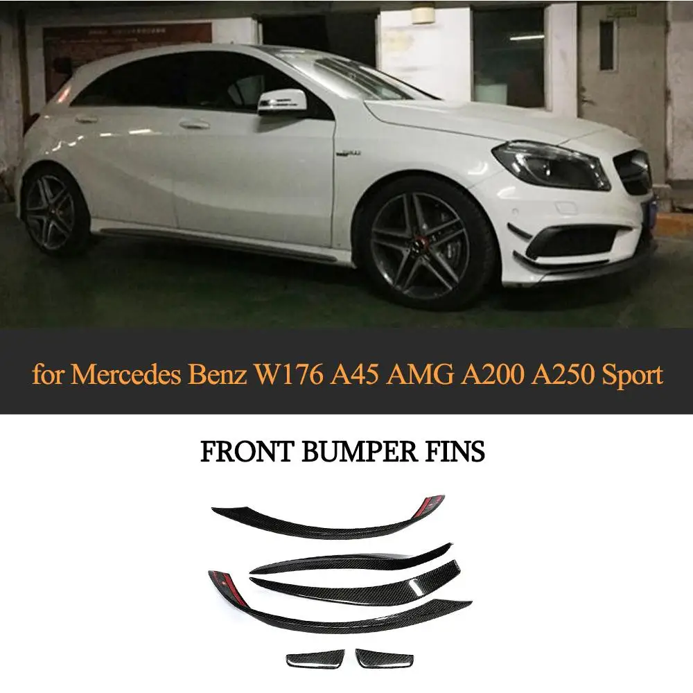 Автомобильный передний бампер Splitter Fin Canards спойлер для Mercedes Benz A180 A200 A250 AMG A45 2013 2016