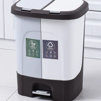 modern plastic cute trash can with lid pedal large cube storage bins garbage sorting vuilnisbak household cleaning tools ed50tc