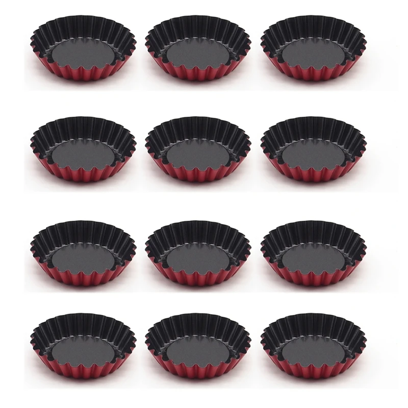

12-Pack Tart Mold Chrysanthemum Cup Fruit Tarts Mold Fruit Pie Pan Cake Mold Non-Stick Pan