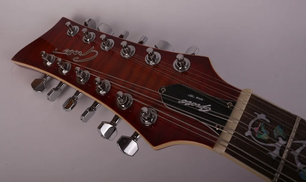 Бесплатная доставка гитара на заказ 12 струн полый корпус электрогитара