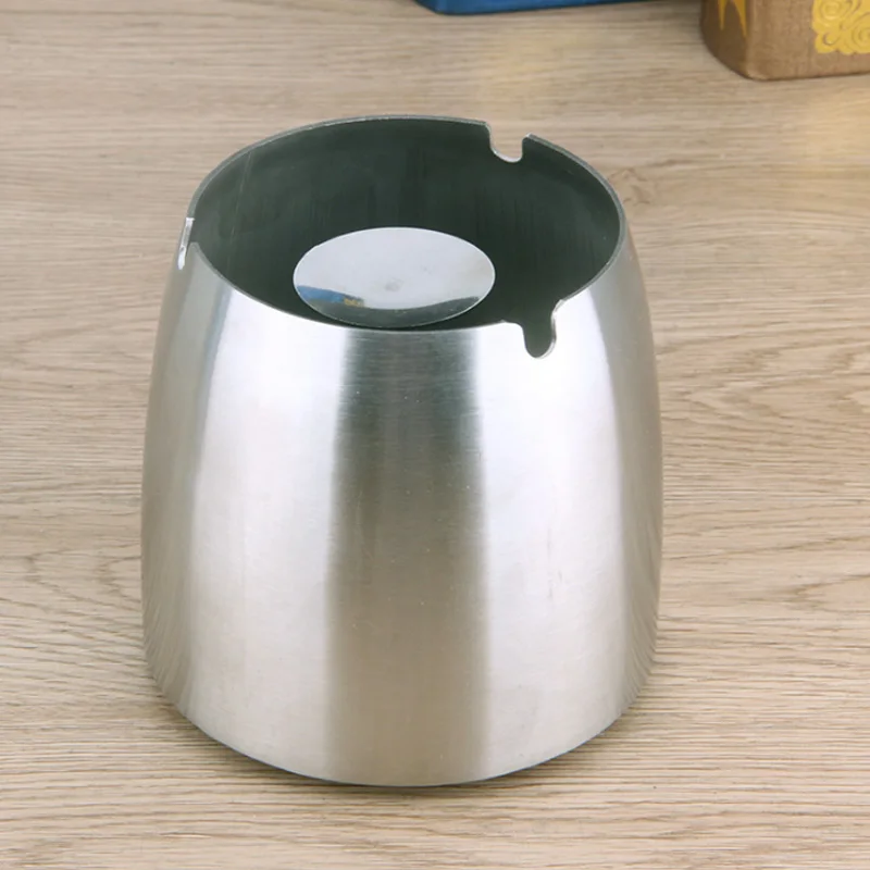 

Ashtray Stainless Steel Windproof Unbreakable Modern Tabletop Ashtray Cigarette Ash Holder K888
