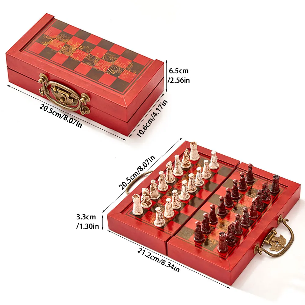 

Classic Chinese Terracotta Warriors Wooden Chessboard Puzzle Cartoon Characters Chess Board Game Teenager Adult Birthday Gift