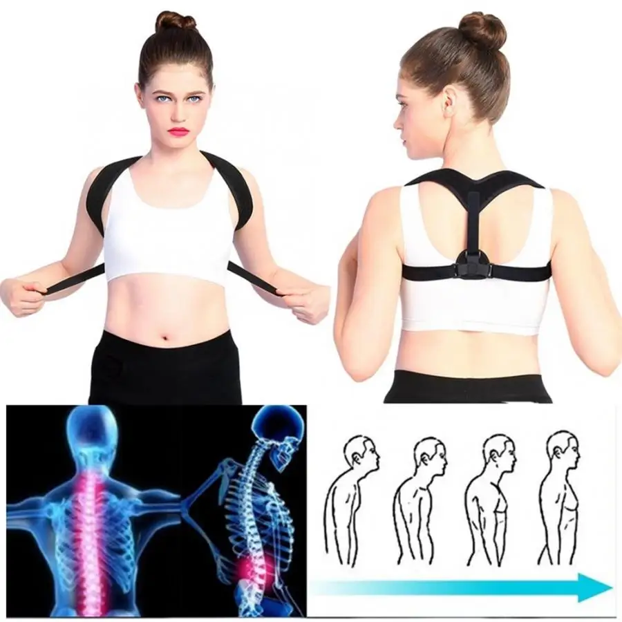 Yosoo Posture Corrector Brace Upper Back Neck Shoulder Support Adjustable Straps Braces Supports Belt Fitness Safety | Спорт и