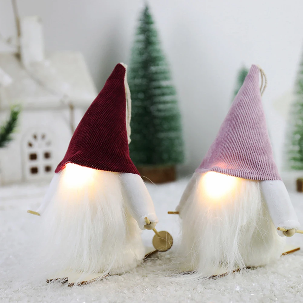 

Christmas Gnome Dwarf Faceless Doll Lights Luminous Ornaments Home Fireplace Desktop Table Christmas Toy Props Gifts Decorations