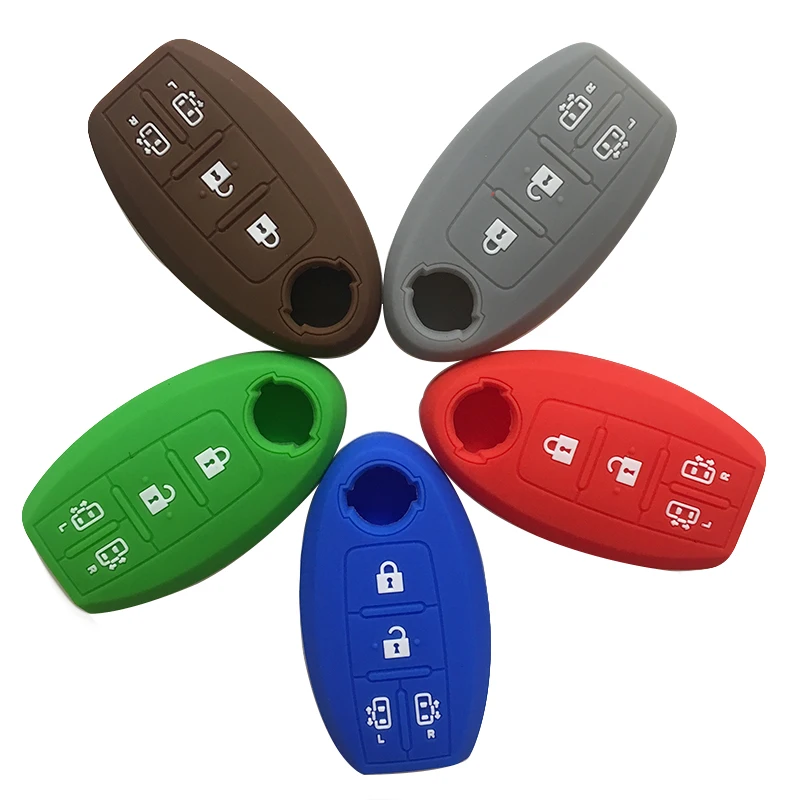 

Key Case for Nissan Quest Juke X-trail Qashqai Mera Altima Tiida Serena Key Cover 4 Button Smart Car Key Case Protection Cover