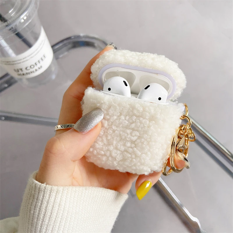 

Симпатичный Пушистый Зимний Пушистый Плюшевый чехол для AirPods Pro Защитный Мягкий противоударный чехол-накладка для Apple Airpods 1 2