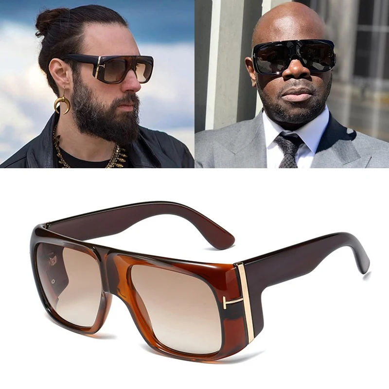 

2021 New Fashion Style Oversized Shield GINO Style Gradient Sunglasses Cool Men T Metal Gradient Sun Glasses Oculos De Sol