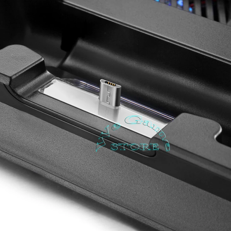 Вертикальная подставка для консоли PS4 Slim с охлаждающим вентилятором зарядным