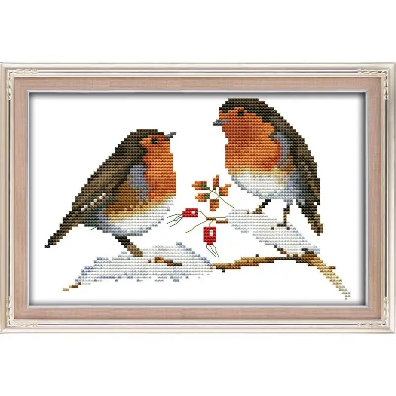 Набор для вышивки крестиком Joy Sunday с маленькими птичками ткань принтом животных