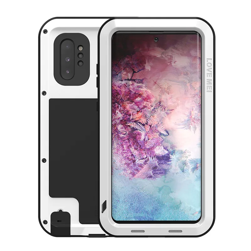 Белый Мощный металлический водонепроницаемый чехол для samsung Galaxy Note 10 10+ Plus, защита всего тела, противоударный чехол для телефона - Цвет: Белый