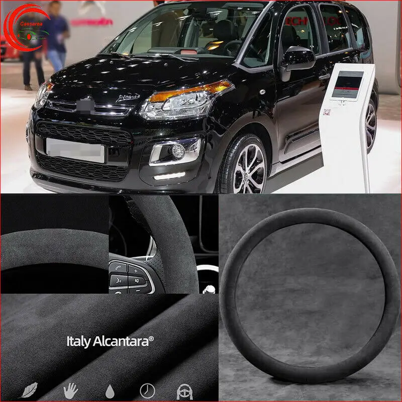 

For citroen C3 Car Steering Wheel Cover Alcantara Suede Safe Non-Slip Leather