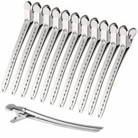 12pcsset crocodile barrette clips metal hairdressing clamp section grips hairpins for women girl salon haircutting styling tool