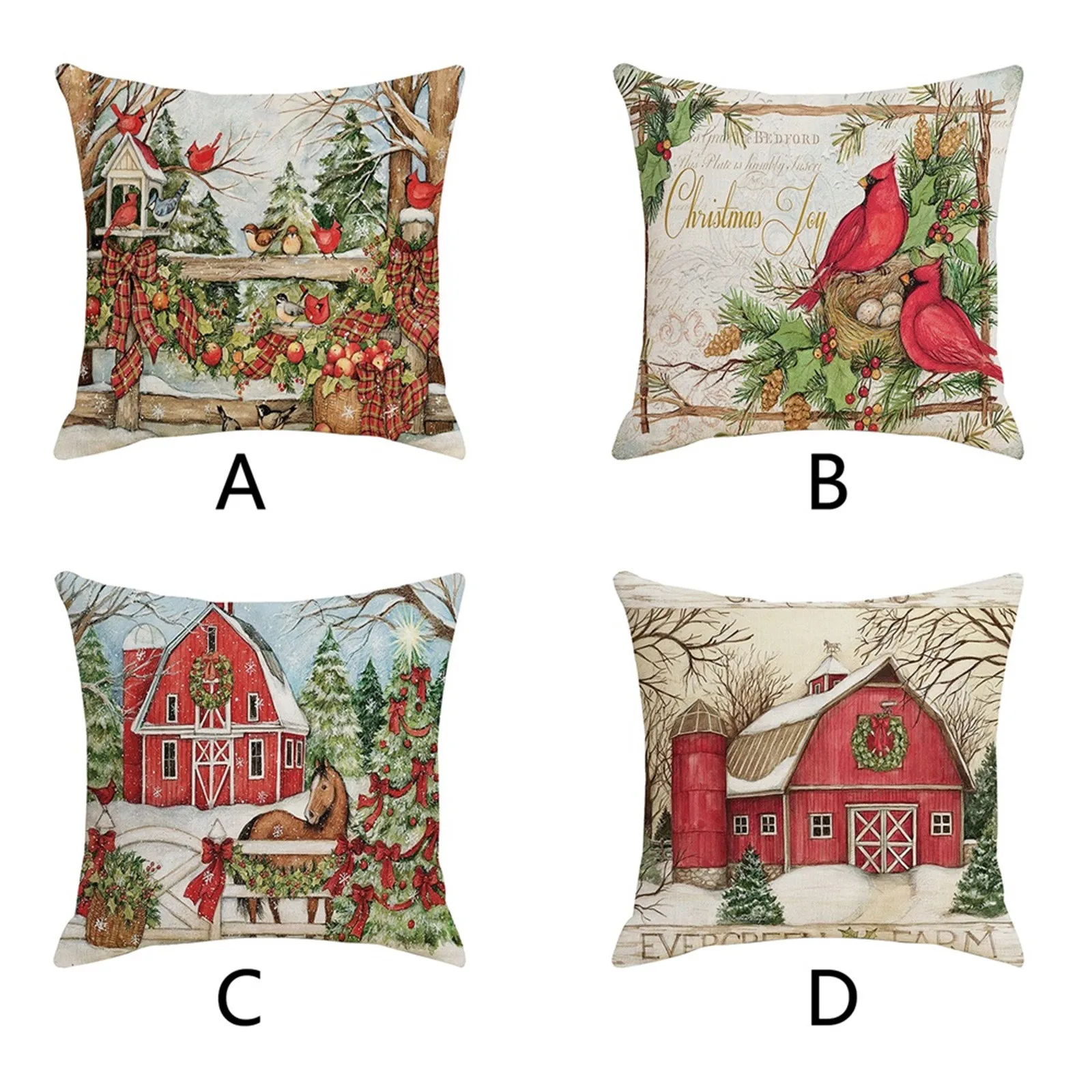 

2pc Linen Christmas Pillowcase Decorative Sofa Cushion Case Bed Pillow Cover Home Decor Car Cushion Cover Cute Pillow Case 45cm