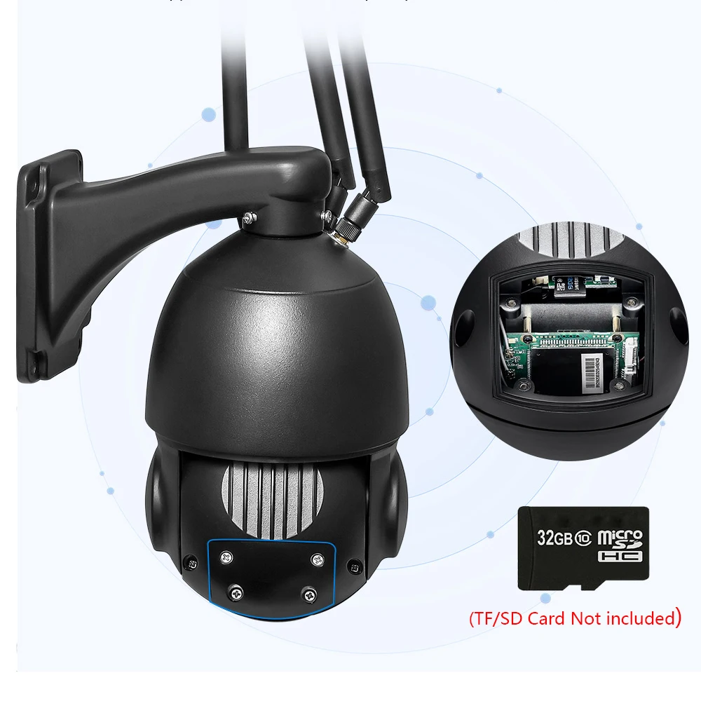 

Wireless 3G 4G SIM Card Outdoor Security IP Camera 1080P 5MP HD 30X Zoom Home Surveillance Cam 80M IR Night Vision CamHi APP