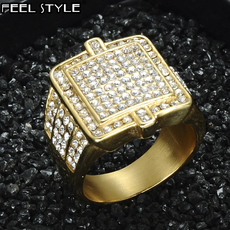 Обручальное кольцо для мужчин в стиле хип-хоп украшение из нержавеющей стали