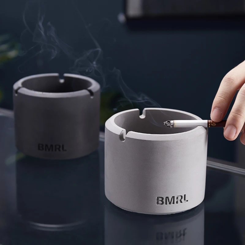 

Cement Ashtray Round Retro Portable Fashion Ashtray Creative Desktop Smoking Accessories Modern Cendriers Ashtrays BG50AS