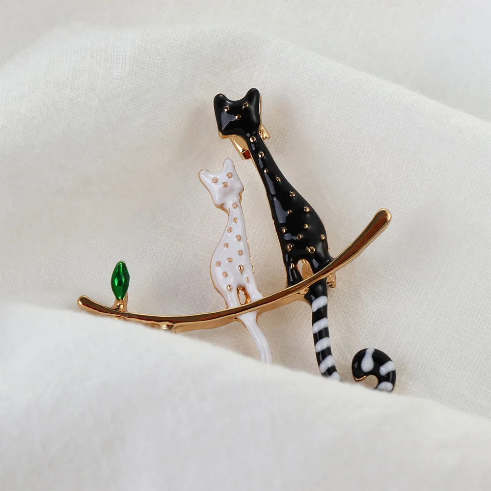 2020 эмалированные броши в виде ленивого кота на дереве | Украшения и аксессуары