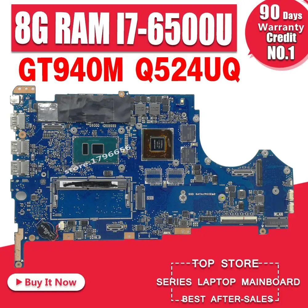 Q524UQ материнская плата для ноутбука Q524U For Asus полностью протестирована 8G RAM I7-6500U 2GB