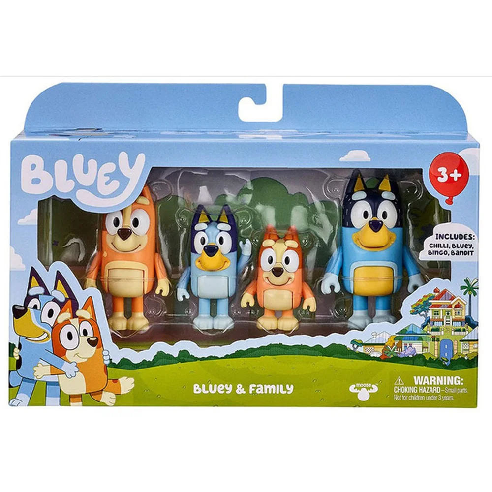 4 шт. детские фигурки героев мультфильма Bluey | Игрушки и хобби