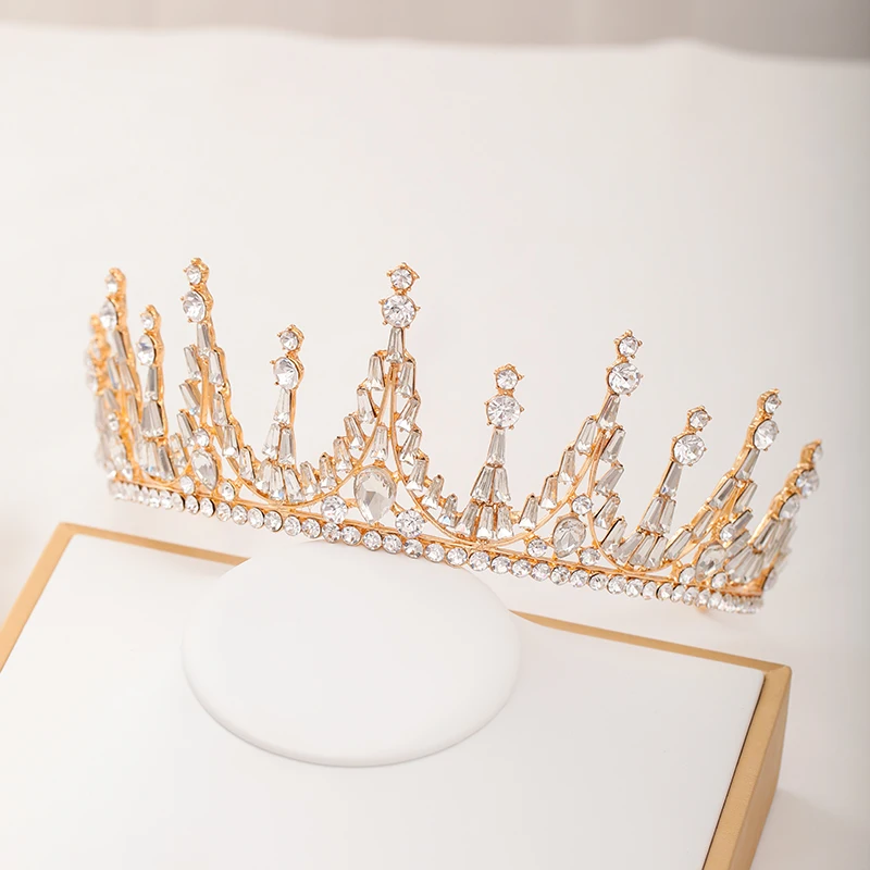 Хрустальные золотые диадемы и короны Королевская корона принцесса диадема