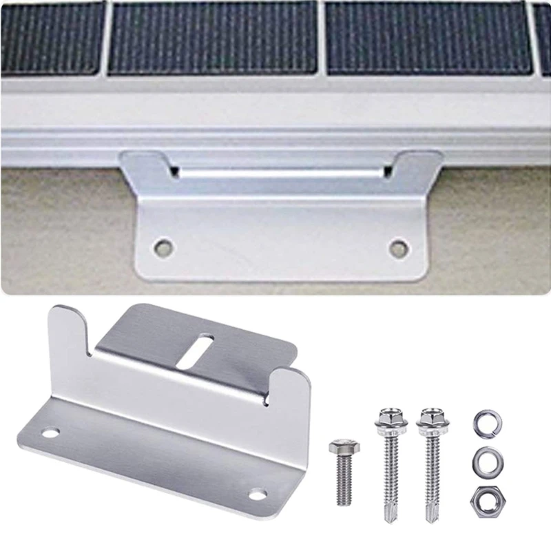 Z Style Holder Solar Panel Mounting UV Resistant Solar Sheds Kit Bracket Ground Power Station Mount Set Boat RV Off Grid R2LC