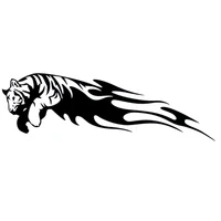 high quality tiger jump flame bardian vinyl car sticker motorcycle decal black silver no fading sunscreen waterproof 20x6 3cm