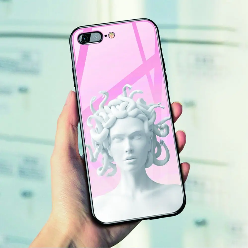 OUTMIX Медуза горгон эстетика статуя закаленное стекло Мягкий силиконовый чехол