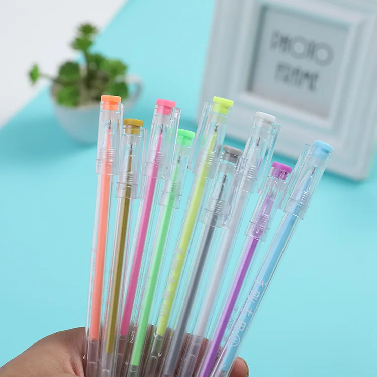 

24 Pcs Colour Neutral Pen Graffiti Small Fresh Watercolor Pen Cute Candy Color Fluorescent Highlight 0.5m Stationery
