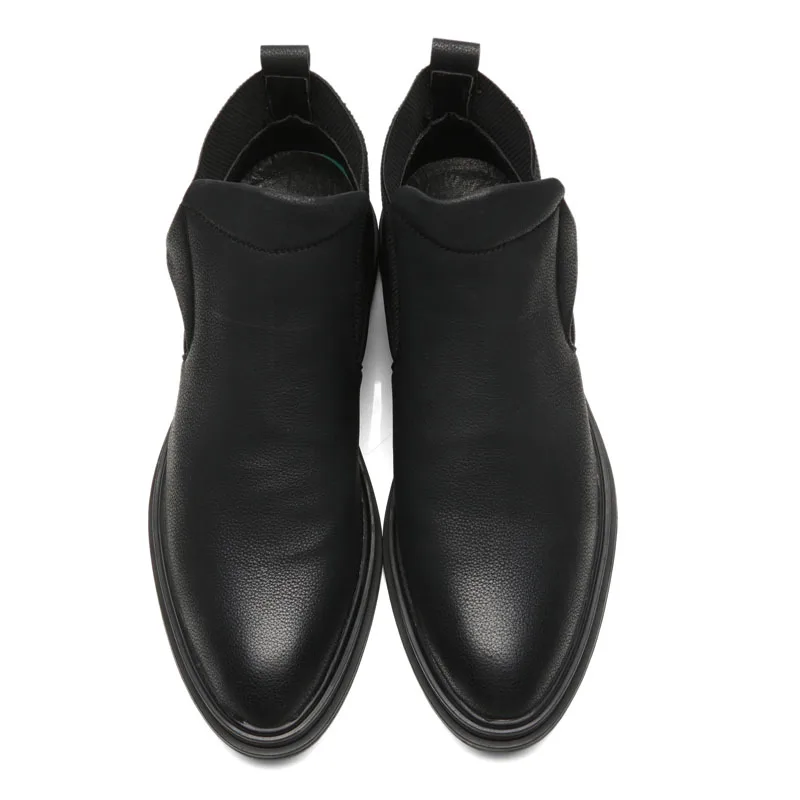 2019 мужские полусапоги дышащая Мужские ботинки кожаные обувь с высоким берцем на