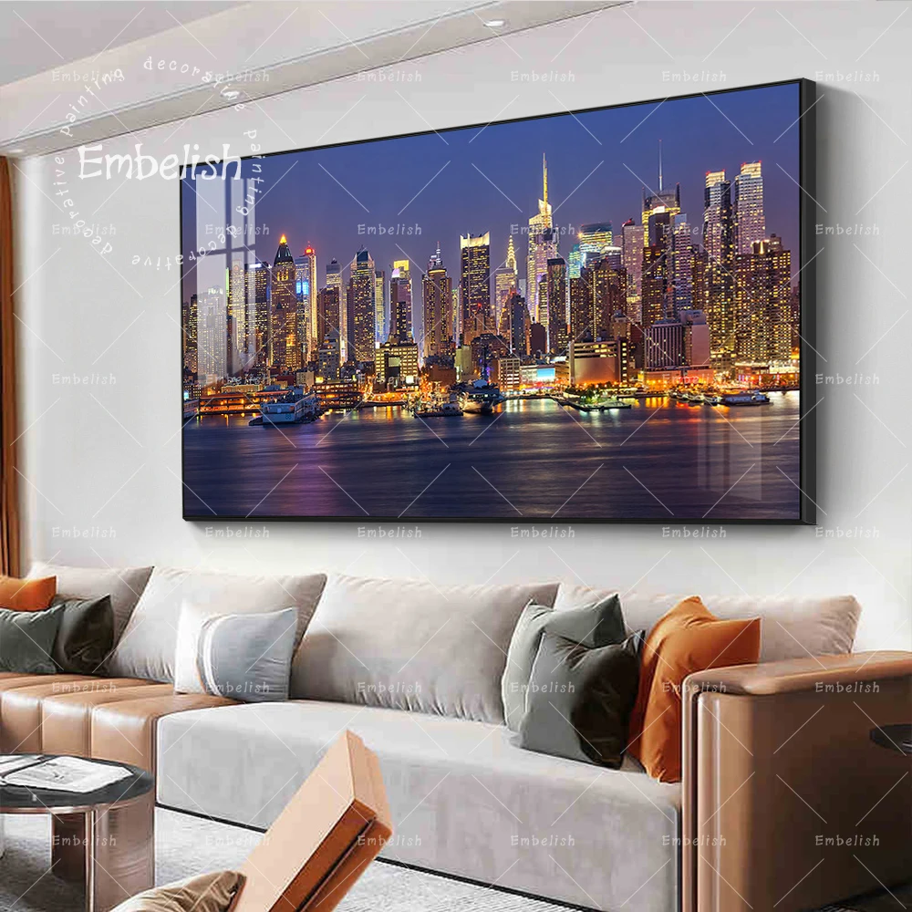 

1 Pieces Home Decor Modular Pictures City Building Landscape Wall Art Posters For Living Room HD Canvas Paintings