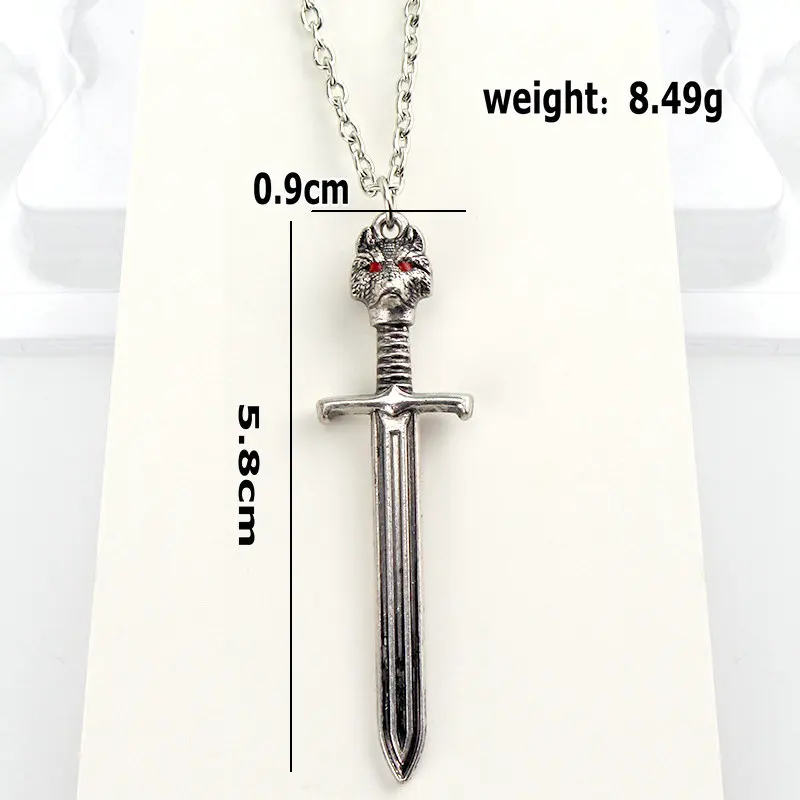

ZXMJ LETTER OPENER Stark Pendant Necklace Vintage colour Sword Song Of Ice And Fire Necklace For Jewelry Fans