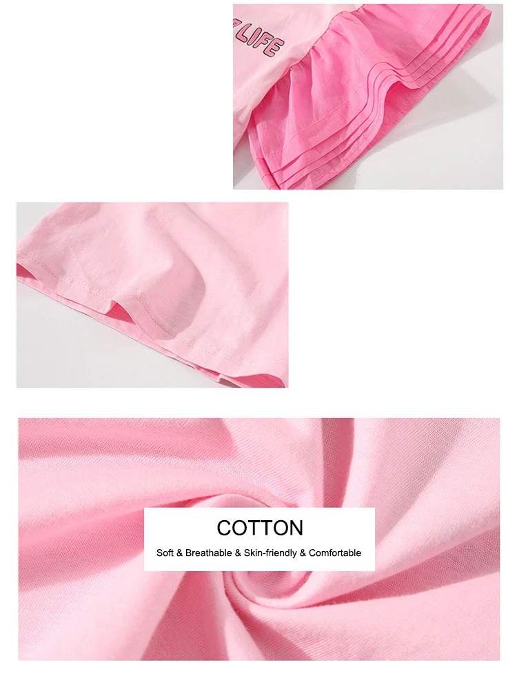 Футболка для девочек Мультяшные футболки топы Bttoming летние детские блузки милое