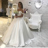 simple ball gown appliques lace wedding dress off the shoulder bridal gown sweetheart design vestido de noiva robe de mariee
