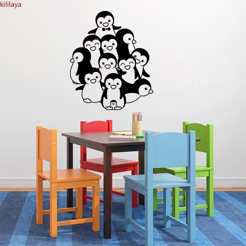 

Kililaya Cute Penguin Wall Sticker Kid's Room Wall Decals Home Decoration Nursery Kids Room Decoration
