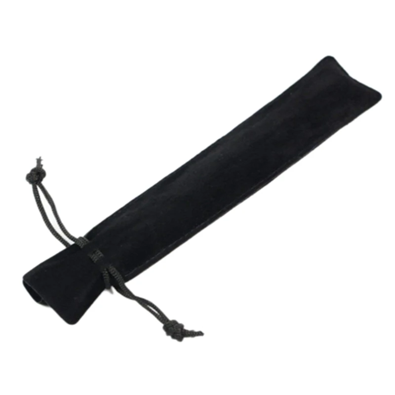 

50 Pcs Black Velvet Pen Pouch Sleeve Holder Single Pen Bag Case Pencil Bag