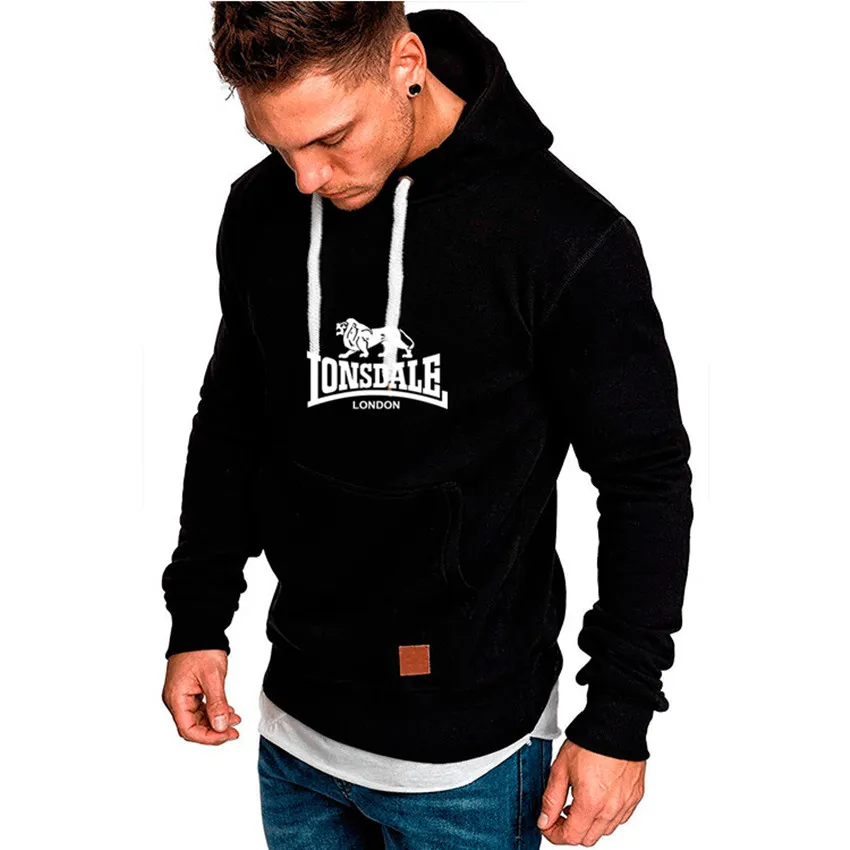 

2021 Fall LONSDALE Hoodie Men's Plus Size Best Quality Essentials Sweatshirt Hip Hop Streetwear Cotton Pullover Printed Men's