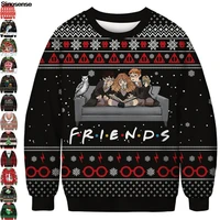 men women ugly christmas sweater pullover autumn crewneck holiday party xmas sweatshirt 3d funny printed christmas jumpers tops