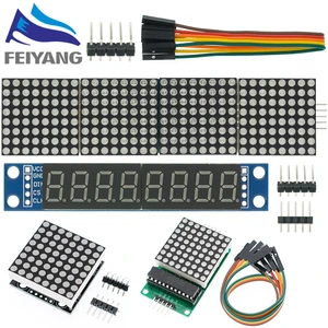 Модуль точечной матрицы MAX7219, устройство управления, модуль управления, дисплей 4 в одном дисплее с линией 5P для Arduino