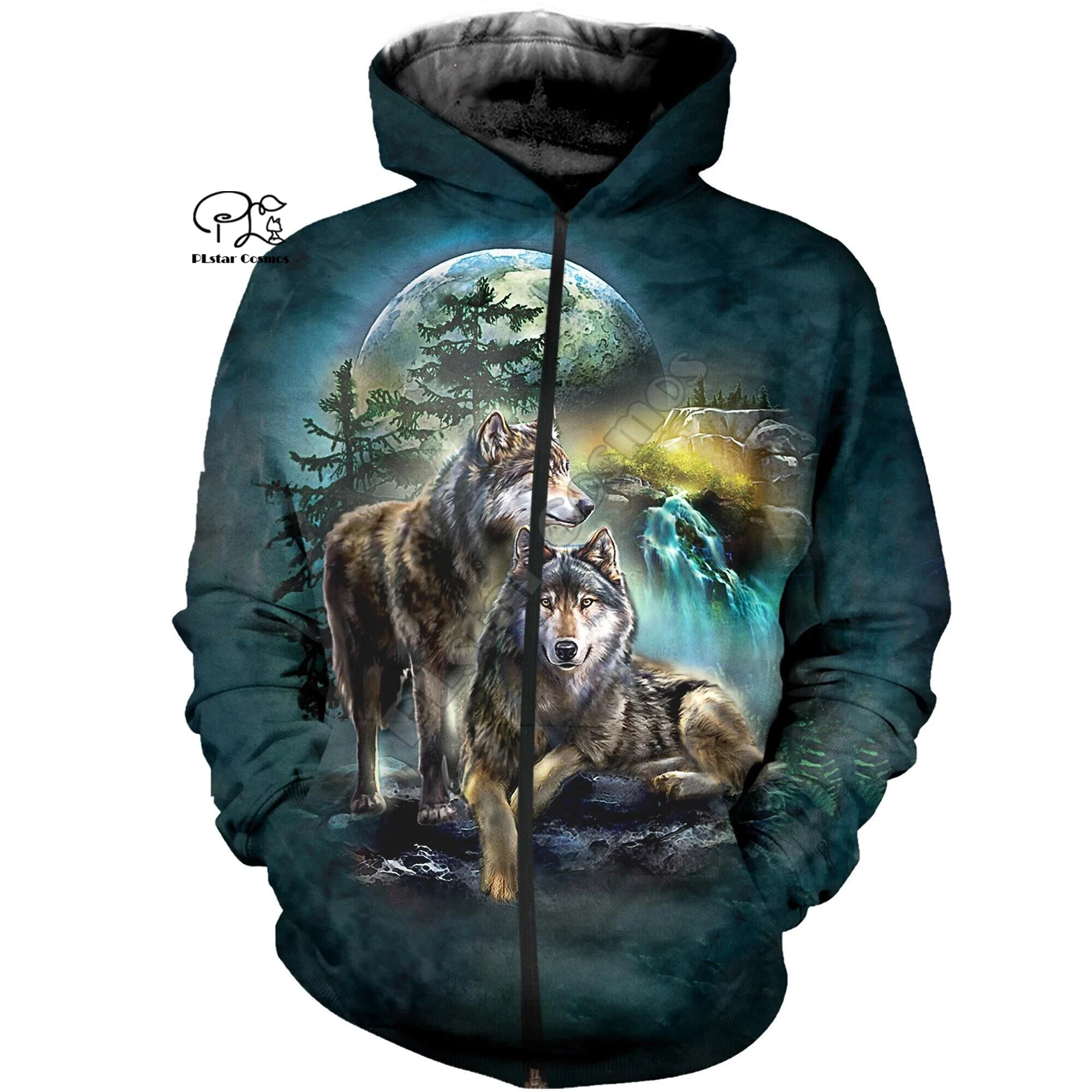 

PLstar Cosmos Animal Hunting Wolf Hunter Tattoo symbol Streetwear Harajuku NewFashion 3DPrint Hoodies/Sweatshirts/zip/jacket S18