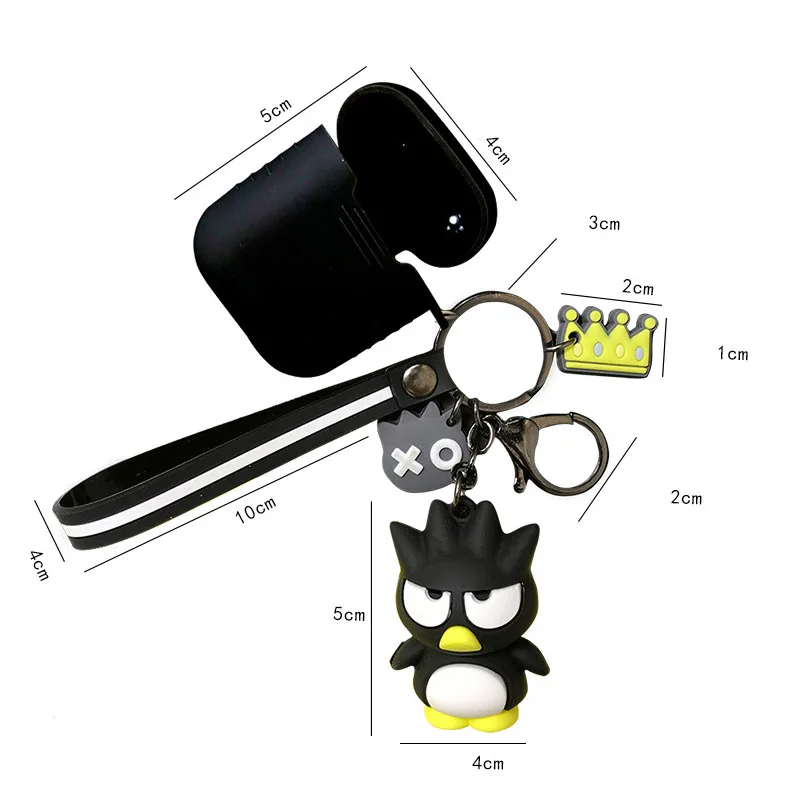 Мультяшный брелок Hello Kitty для Apple AirPods 1 чехол милый KT кот Кролик Лягушка куклы Брелоки Кольцо силиконовый чехол для зарядки AirPods